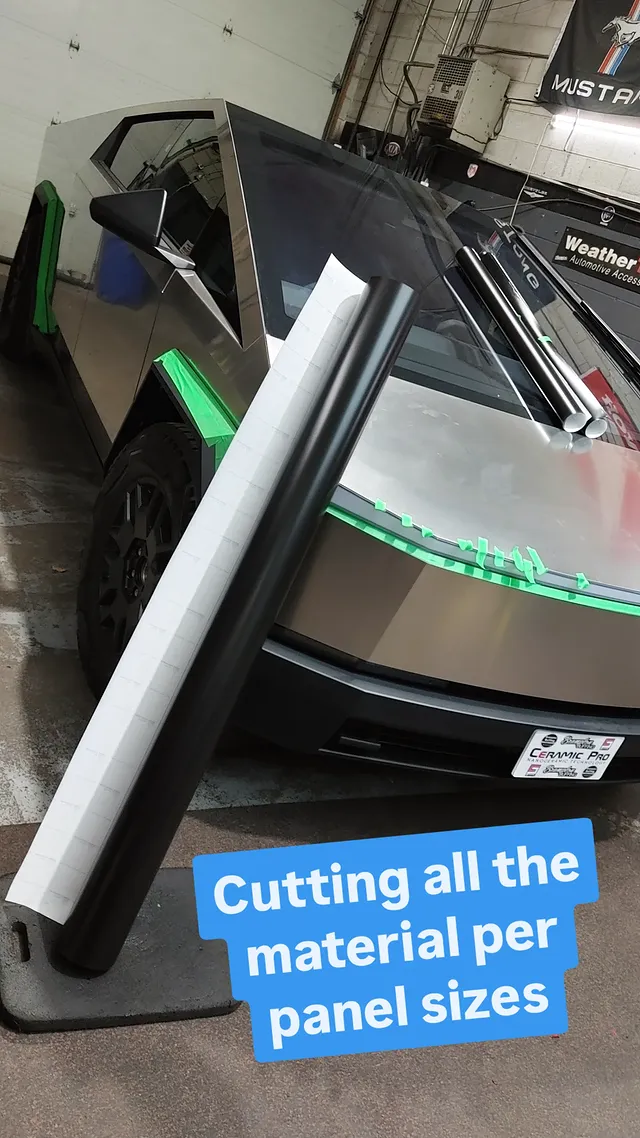 PPF installation — cutting material per panel at Brampton Buffing